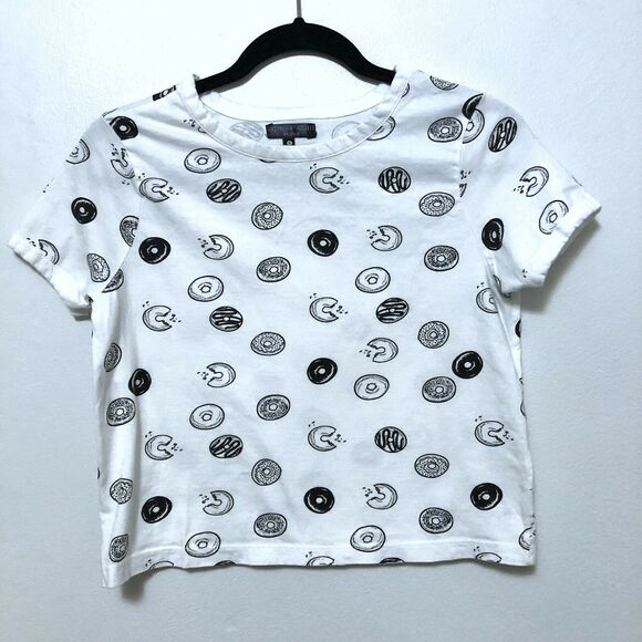 Love Peace & Lazy Days Donut Cropped T-Shirt - Picture 1 of 4